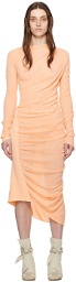 ISSEY MIYAKE Orange Ambiguous Midi Dress