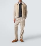 Eleventy Shearling-lined suede jacket