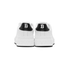 Balmain White and Black Leather B-Court Sneakers
