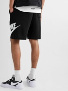 Nike - Alumni Straight-Leg Logo-Print Cotton-Blend Jersey Shorts - Black