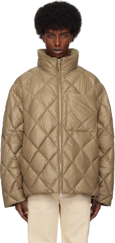 Photo: Jil Sander Brown Quilted Down Jacket