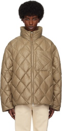 Jil Sander Brown Quilted Down Jacket