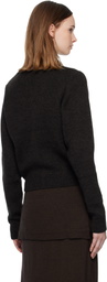 LEMAIRE Brown Ribbed Cardigan