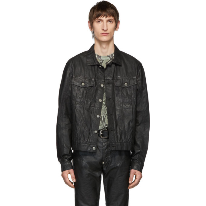 Photo: Johnlawrencesullivan Black Oiled Cotton Denim Jacket