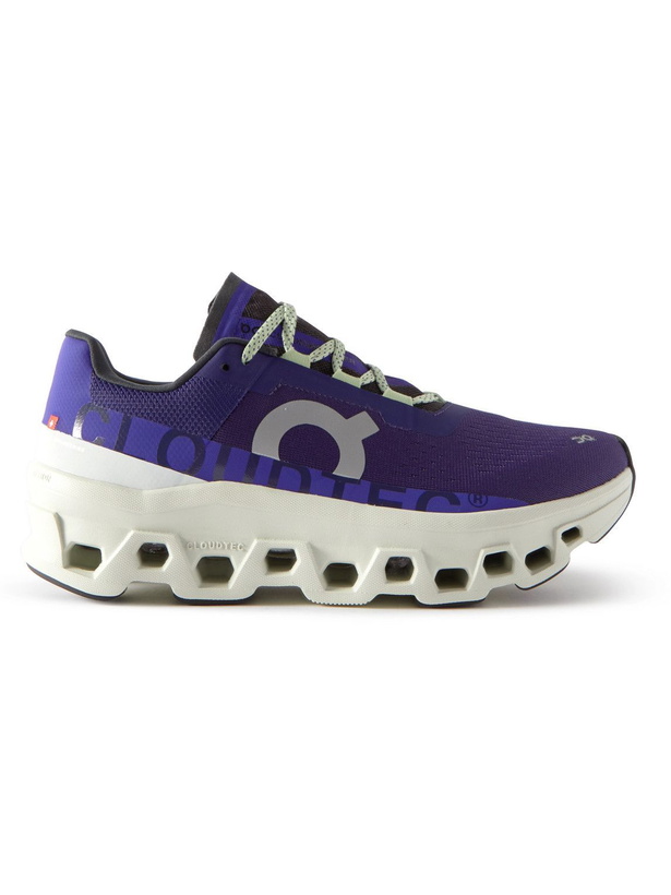 Photo: ON - Cloudmonster Rubber-Trimmed Mesh Running Sneakers - Blue