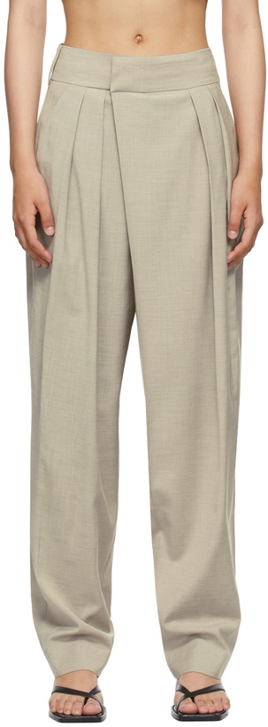 Photo: LOW CLASSIC SSENSE Exclusive Beige Wide Tuck Trousers