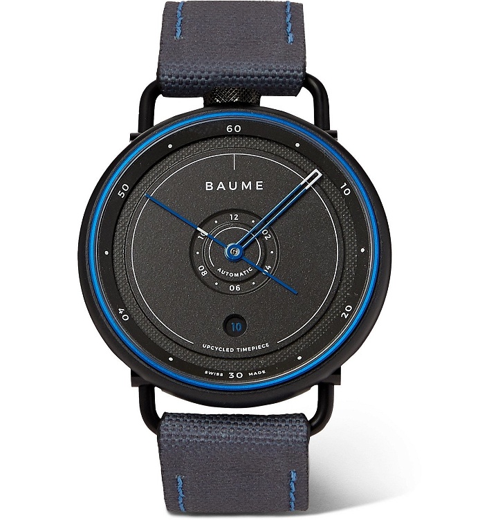 Photo: Baume - Ocean Limited Edition Automatic 42mm Plastic, Aluminium and SEAQUAL Canvas Watch, Ref. No. 10587 - Gray