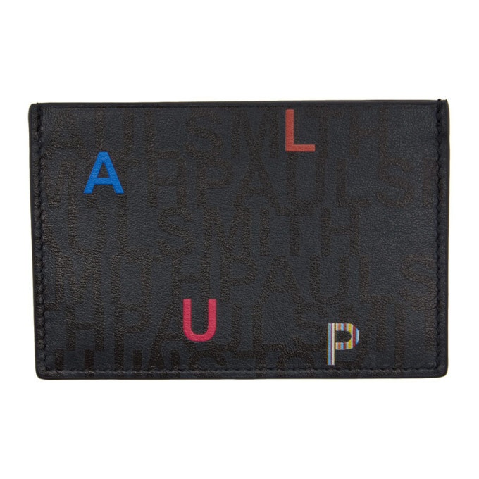 Photo: Paul Smith Navy and Black Letters Card Holder