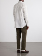 Drake's - Striped Cotton-Poplin Shirt - White