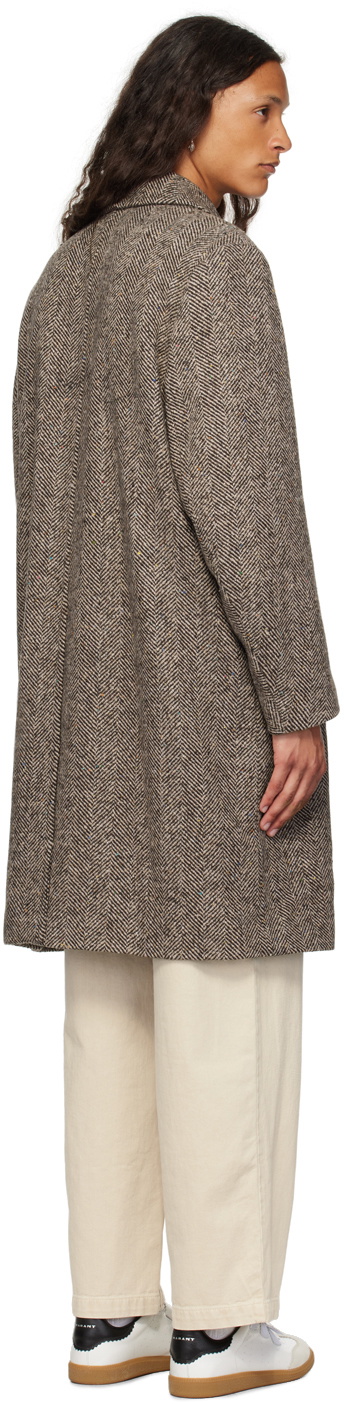 AFTER PRAY Beige & Brown Rogan Coat