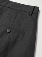 LE 17 SEPTEMBRE - Straight-Leg Pleated Twill Bermuda Shorts - Black
