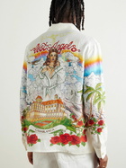 Casablanca - Chateau Convertible-Collar Printed Linen Shirt - Blue