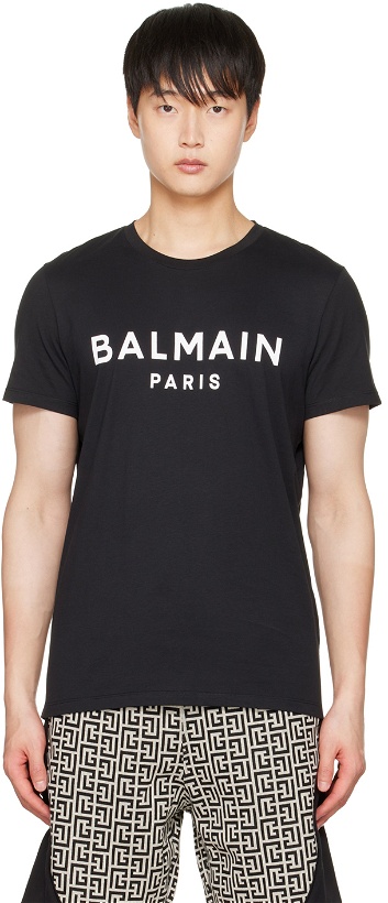 Photo: Balmain Black Print T-Shirt