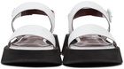 Staud White Croc Nicky Sandals