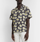 John Elliott - Camp-Collar Floral-Print Cotton Shirt - Black