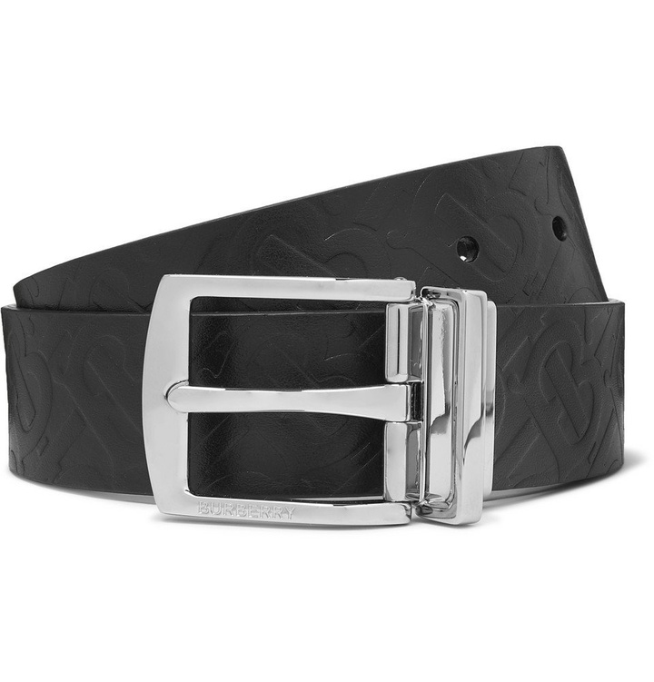 Photo: Burberry - 3.5cm Embossed Leather Belt - Black