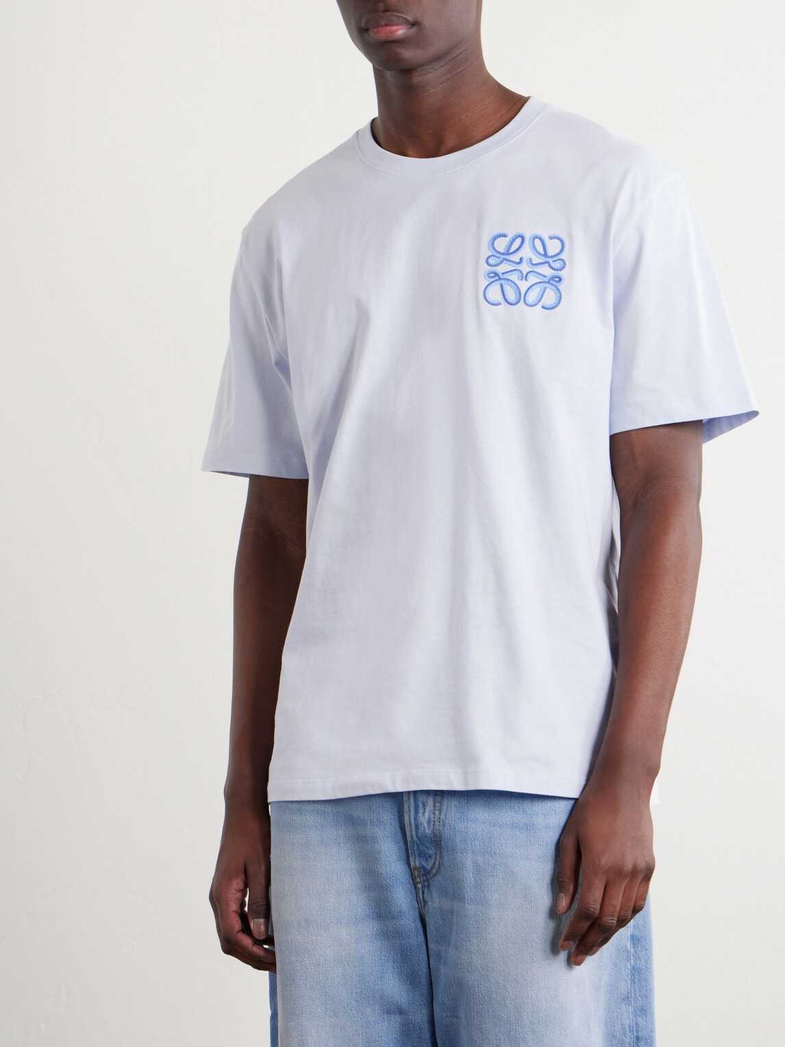 LOEWE - Paula's Ibiza Logo-Embroidered Cotton T-Shirt - Blue