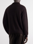 A.PRESSE - Brushed Cashmere Polo Sweater - Brown