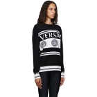 Versace Black and White Vintage Medusa Sweater