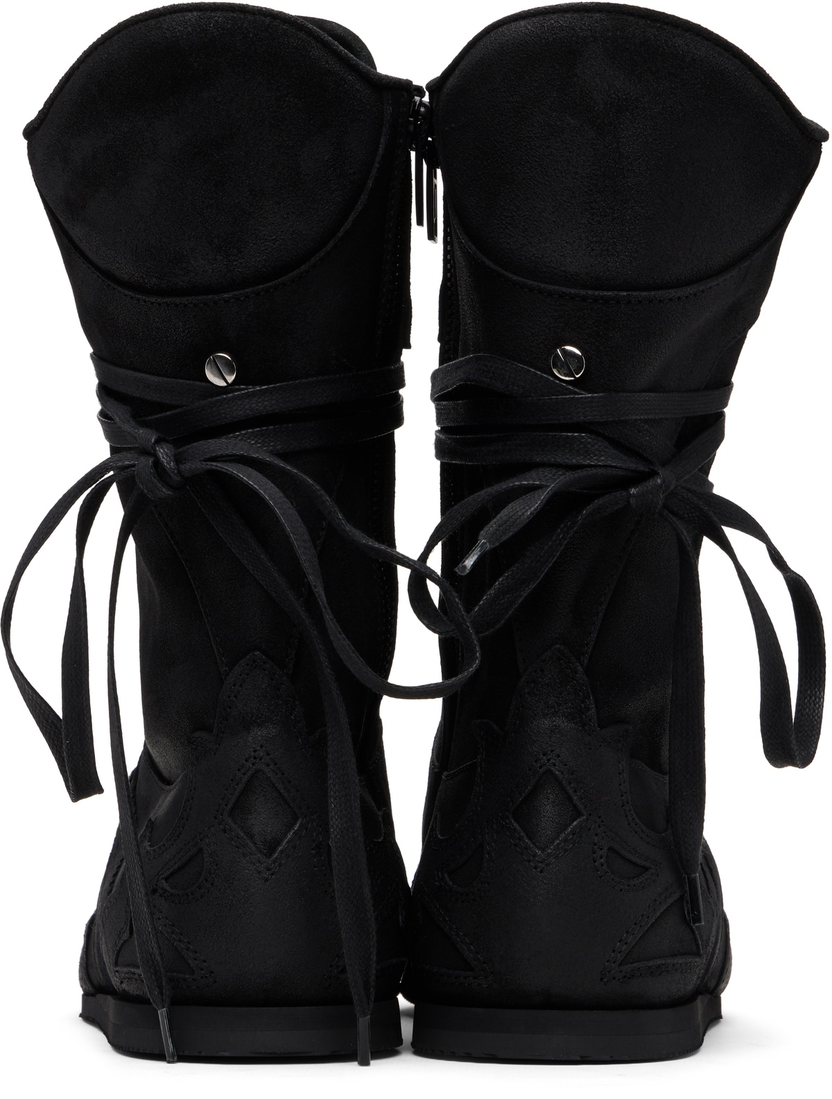 Ann Demeulemeester Black Palne High-Top Boxing Sneakers