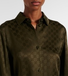 Gucci GG belted satin jacquard shirt dress
