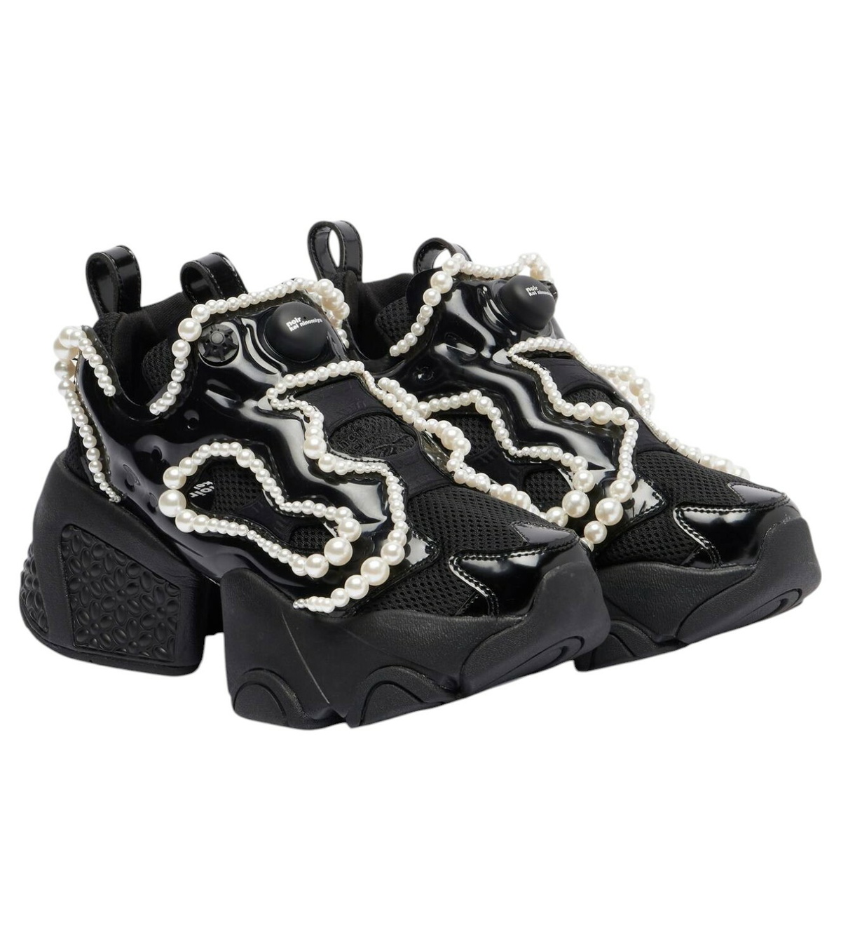 Noir Kei Ninomiya Black Beaded Strap Drawstring Bag Noir Kei