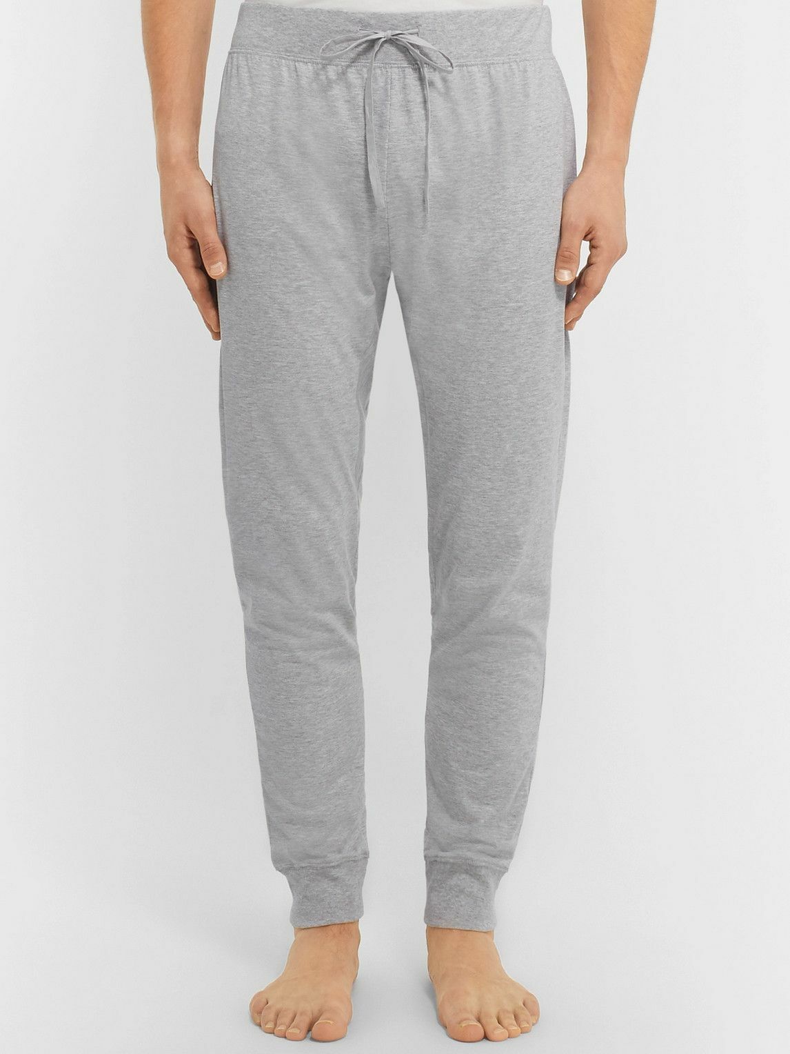 Håndværk - Slim-Fit Tapered Pima Cotton-Jersey Pyjama Trousers - Gray