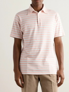 Richard James - Striped Jersey Polo Shirt - Pink