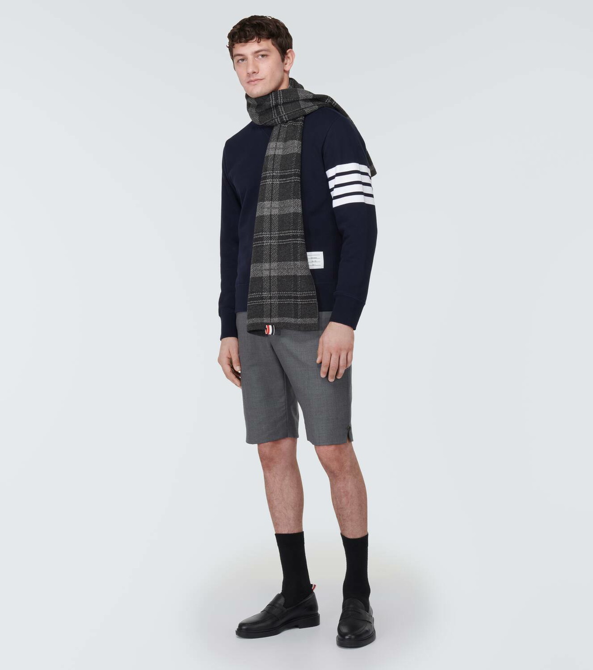 Thom Browne Tartan wool-blend scarf