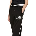 Dolce and Gabbana Black Zipper Crown Lounge Pants