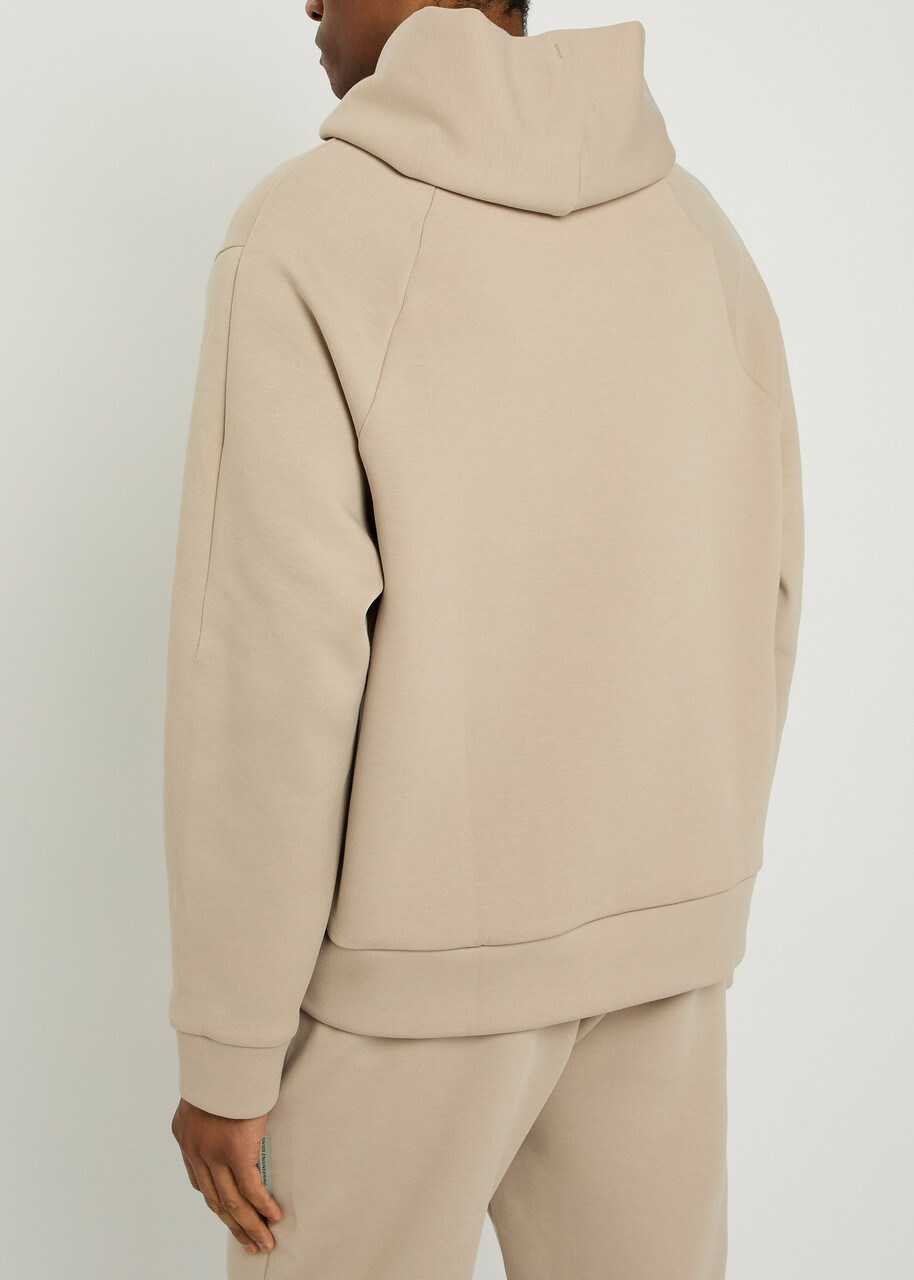 ON Focus Tech Hooded Cotton-blend Sweatshirt Beige