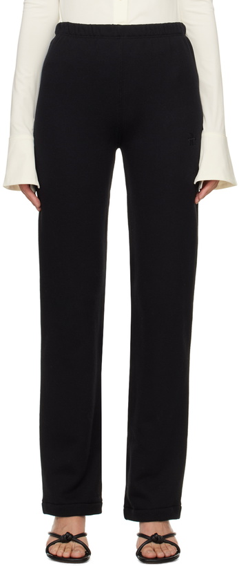 Photo: ÉTERNE Black Wide-Leg Lounge Pants