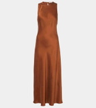 Asceno Valencia silk twill maxi dress