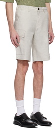 BOSS Beige Drawstring Cargo Shorts