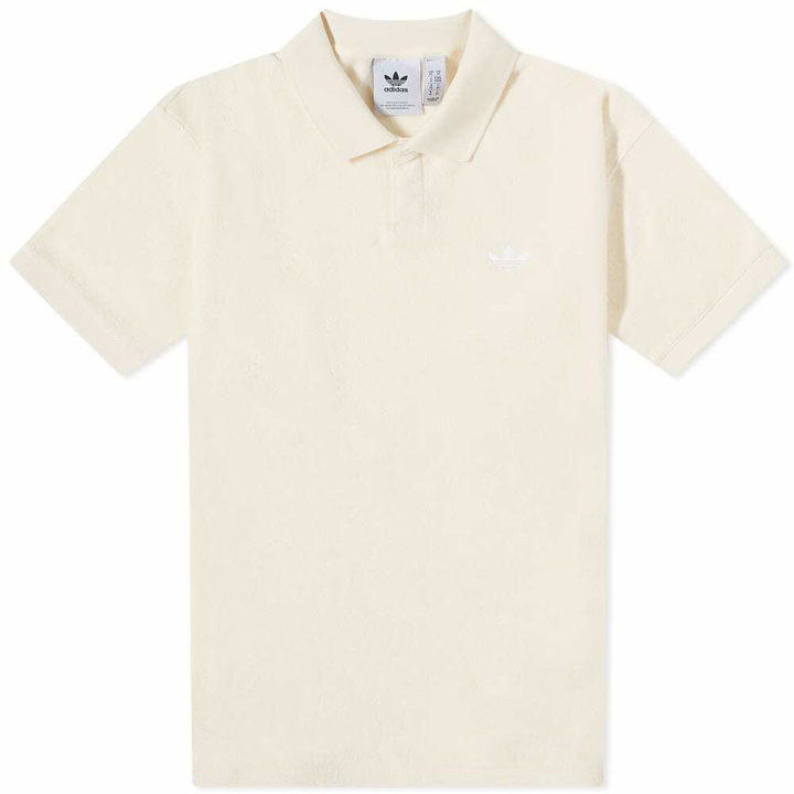 Photo: Adidas Men's Tennis Polo Shirt in Cream/White