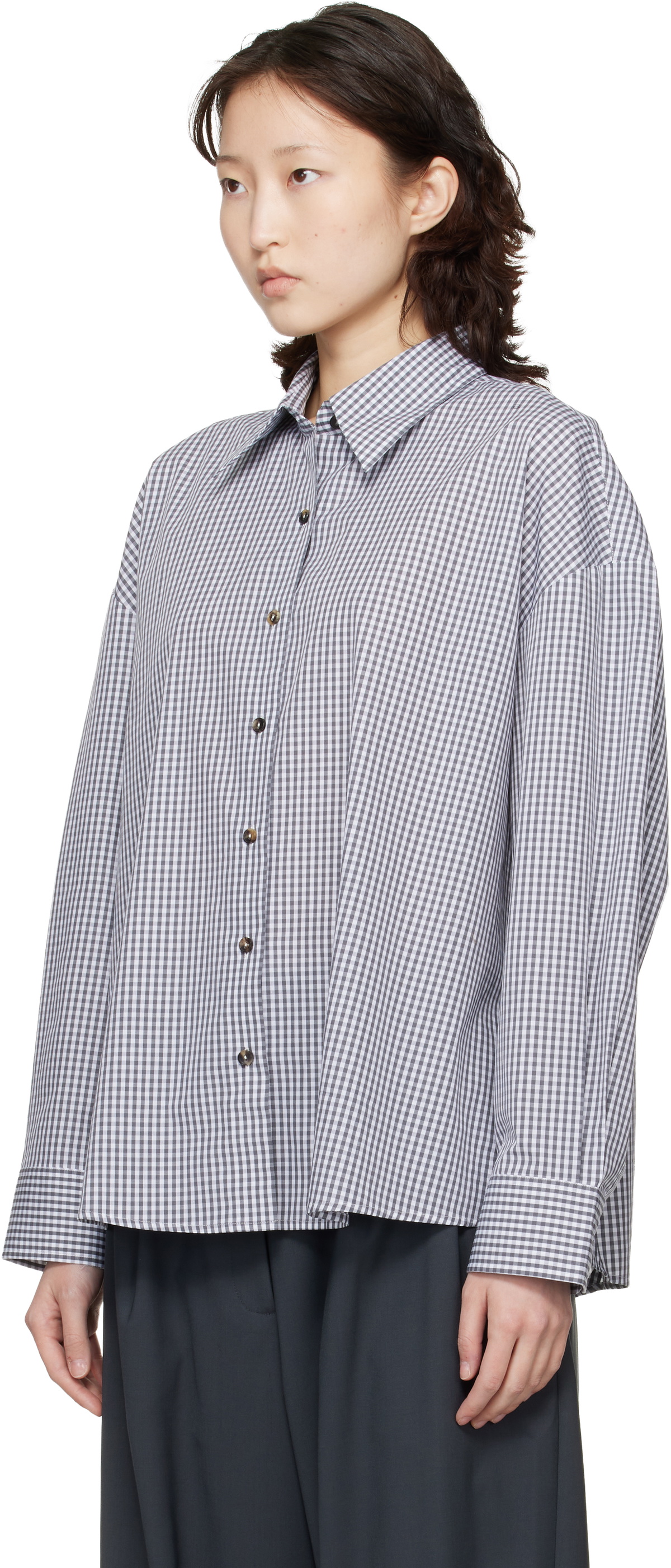 Cordera Gray & White Oversized Shirt