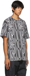 Moschino Black & White Warped Glitch Logo T-Shirt