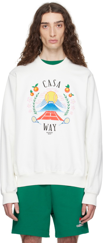 Photo: Casablanca Off-White 'Casa Way' Mountain Sweatshirt