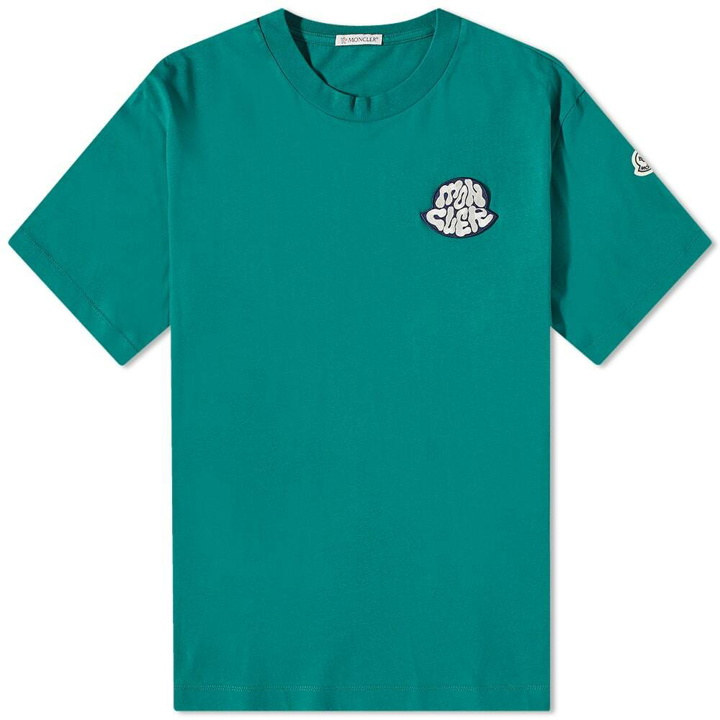 Photo: Moncler Men's Wave Logo T-Shirt in Green