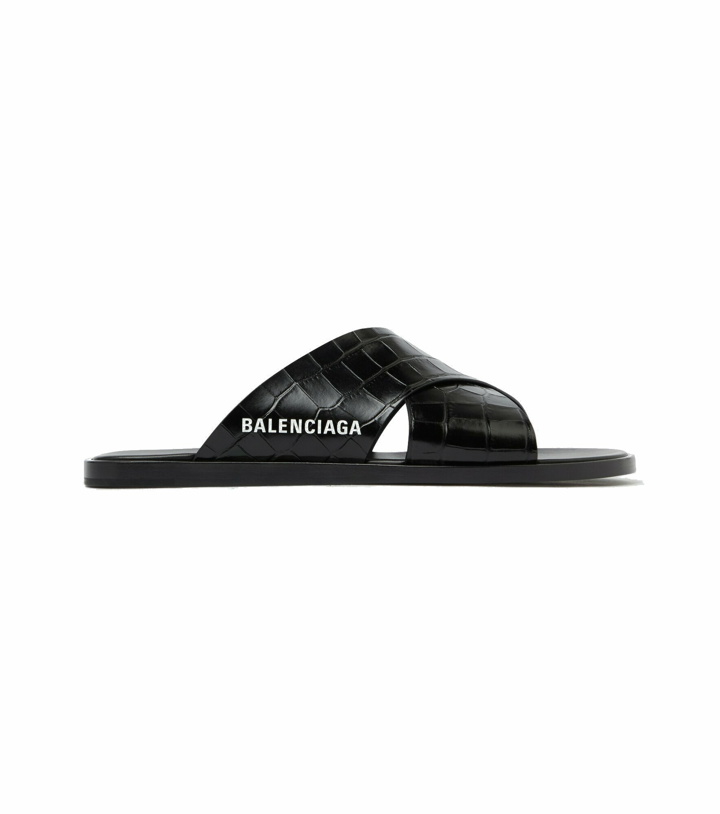 Photo: Balenciaga - Logo leather sandals