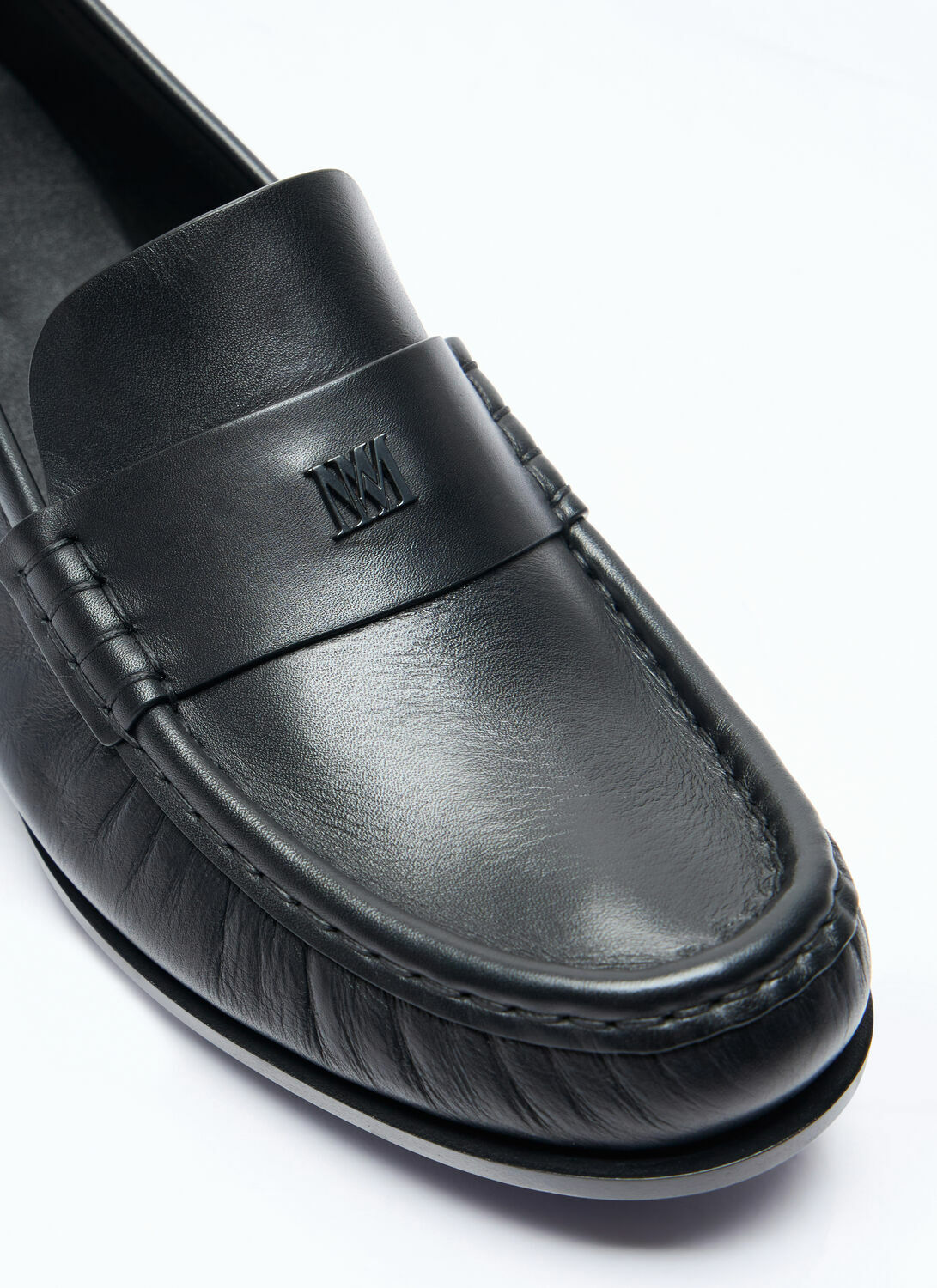 Max Mara Logo Plaque Leather Loafers
