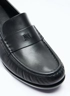 Max Mara Logo Plaque Leather Loafers