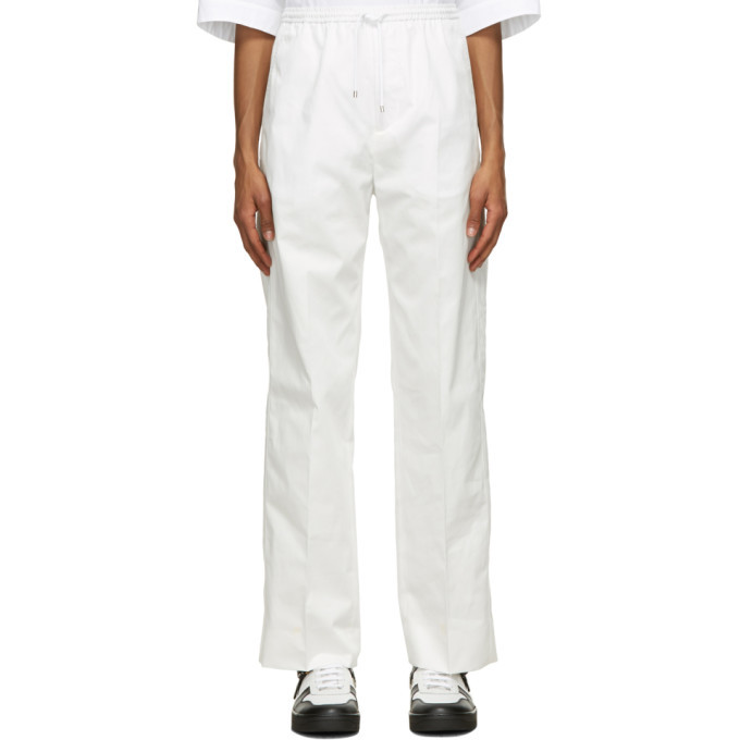 Valentino White Gabardine Drawstring Trousers Valentino