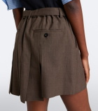 Sacai Pleated asymmetric wool skort