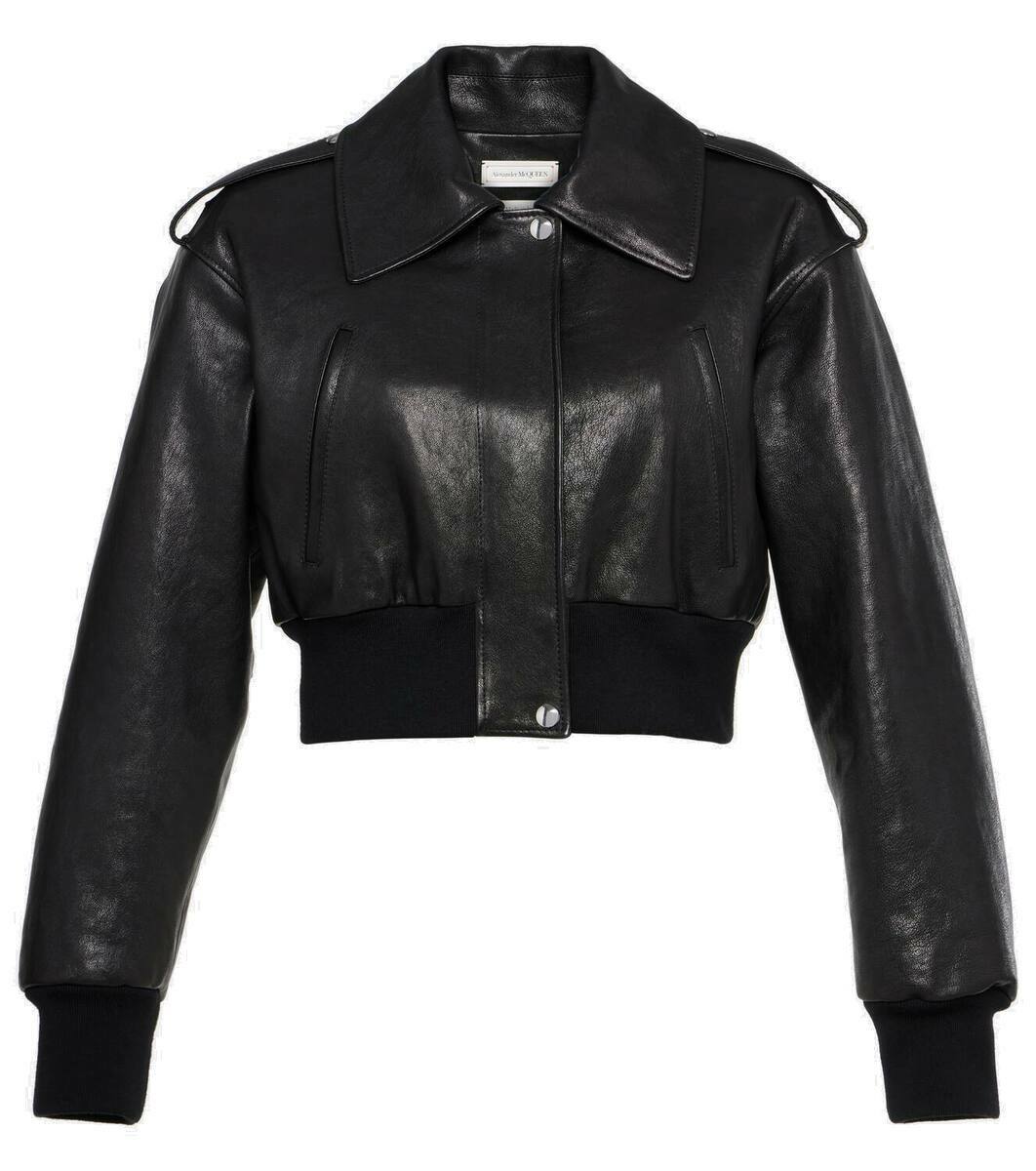 【関税&送料込】Alexander Mcqueen Short-Sleeve Jacket In Twe Alexander McQueen Cropped leather jacket Alexander McQueen