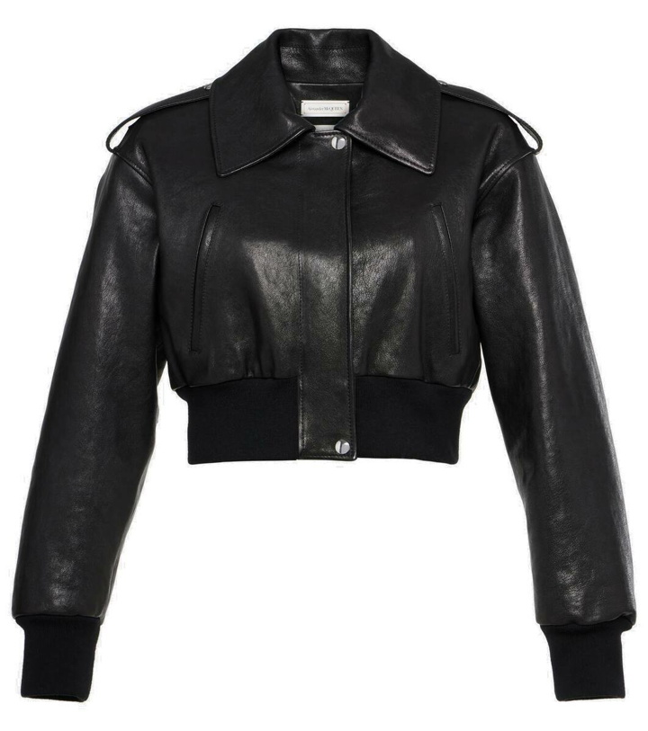 Photo: Alexander McQueen Cropped leather jacket