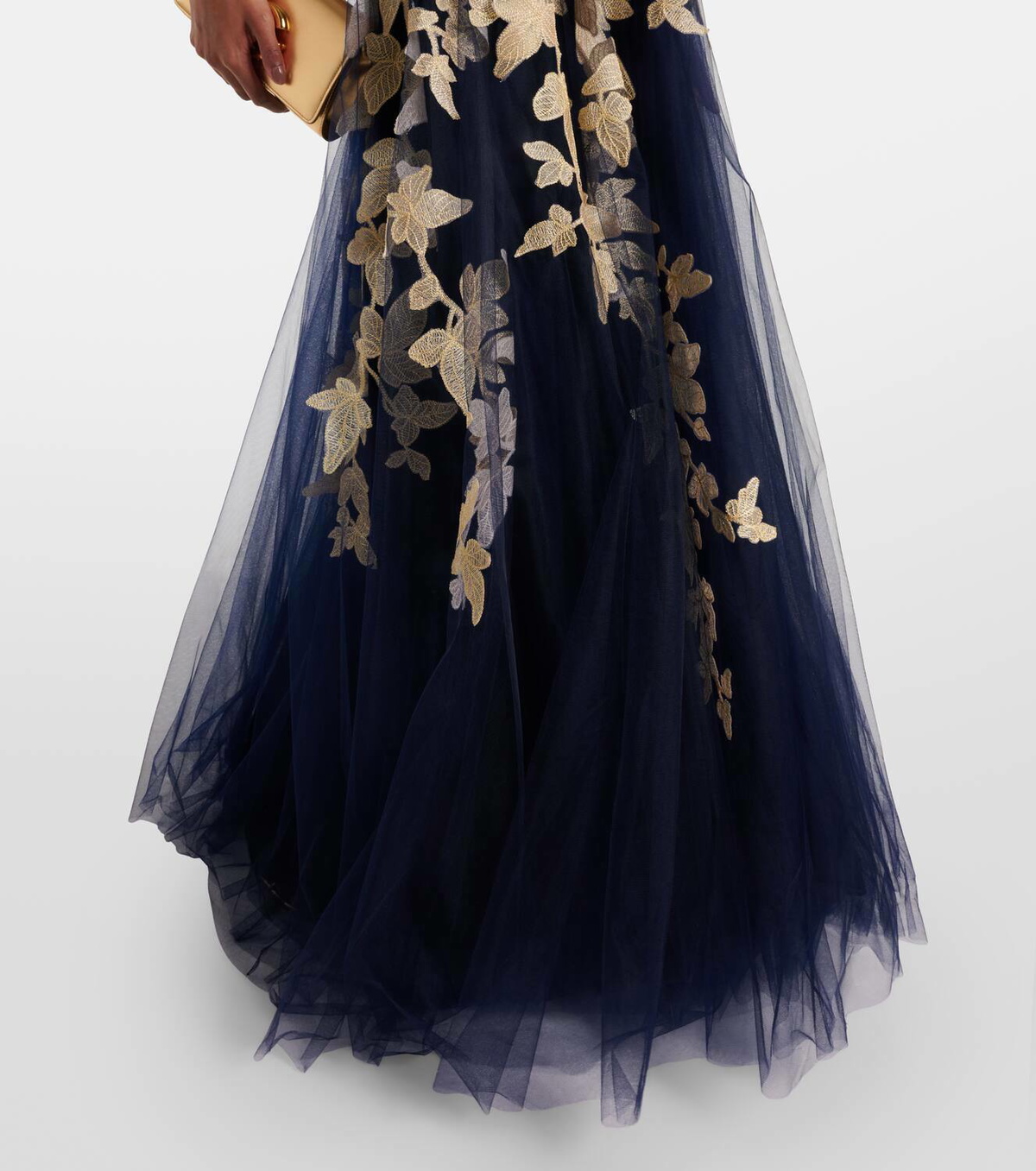 Costarellos Arcangela appliqué tulle gown