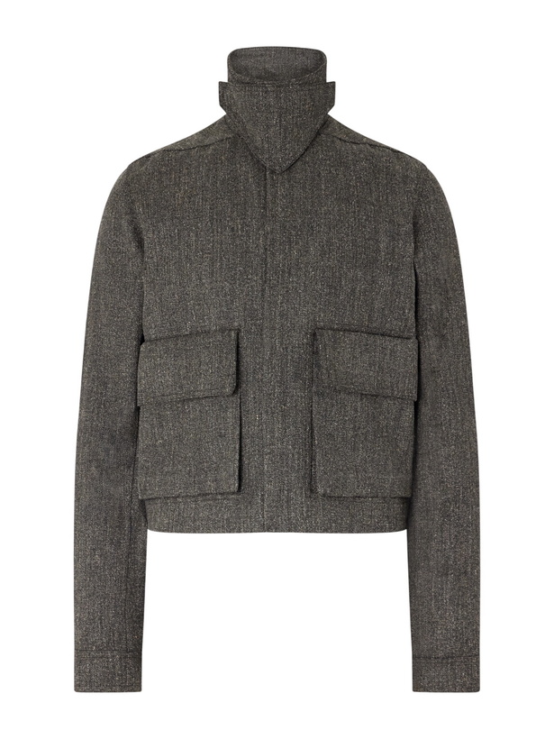 Photo: Rick Owens - Tower Alice Mélange Wool Bomber Jacket - Gray