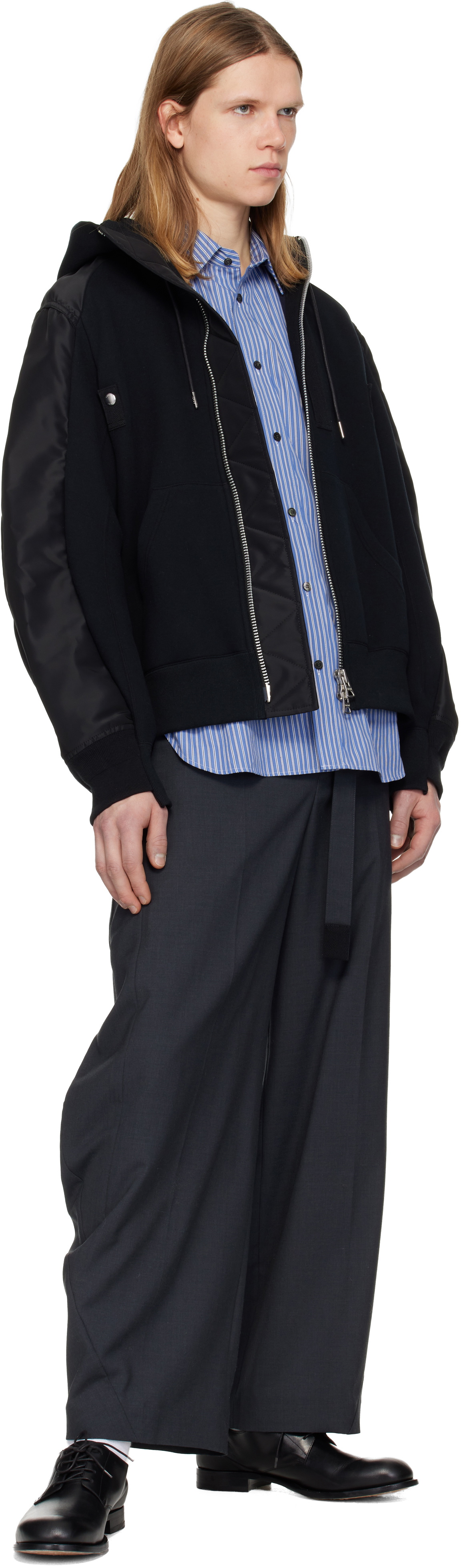 sacai Black Sponge Sweat Hoodie Sacai