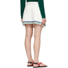 Casablanca White Hotel Emblem Pleated Silk Miniskirt